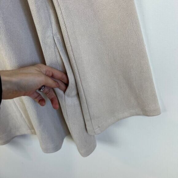 Vintage Made in Canada Meg Shop Large Faux Leather Long Bell Sleeve Mini Dress - Picture 12 of 16